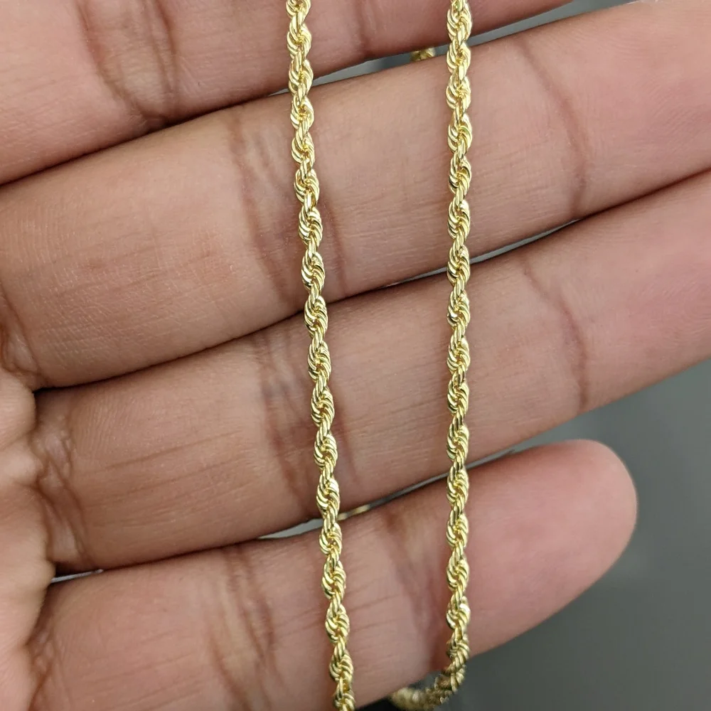 10kt Solid Gold Rope Chain - Picture 6 of 8